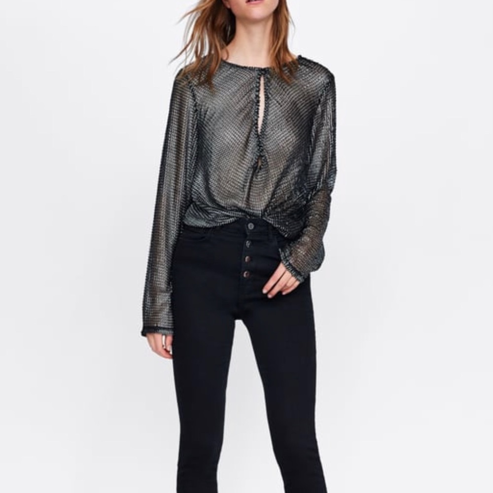 Metallic Knit Top